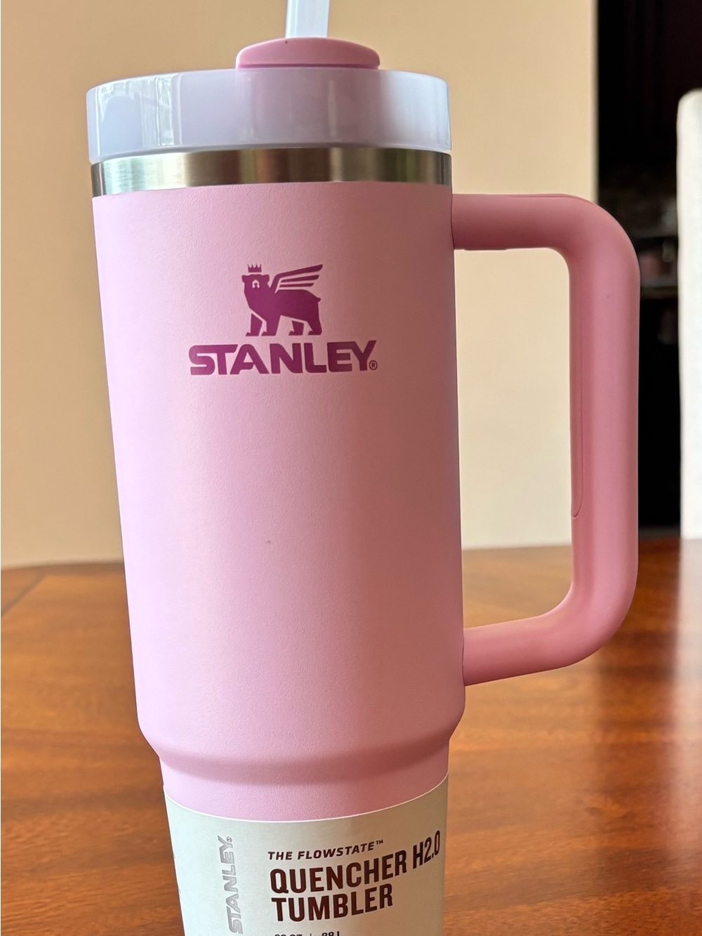 Stanley Pink Insulated Quencher Tumbler with Handle 30 Oz